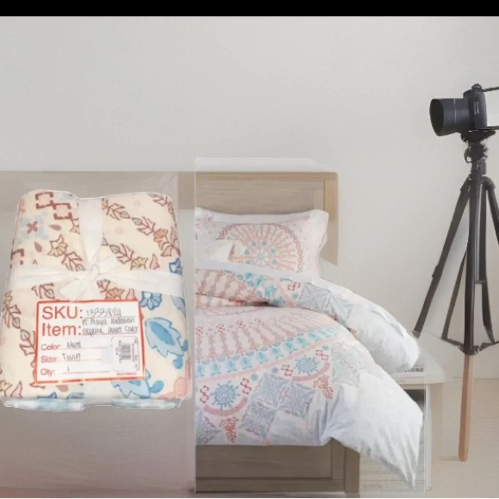 Pottery Barn Maya Medallion Organic Duvet Cover Twin Cotton Percale NWOT